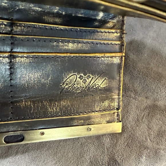 Patricia Nash Metallic Gold Embossed Floral Clutch / Wallet - Picture 5 of 8